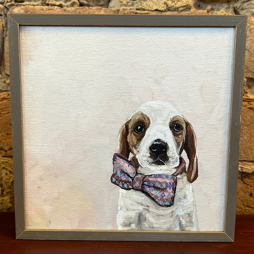 GreenBox Best Friend Baby Beagle In A Bowtie Mini Canvas